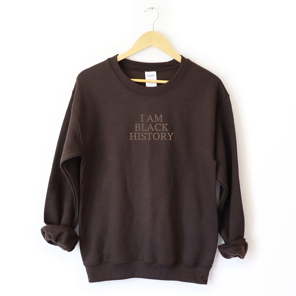 Embroidered I Am Black History - Women's Graphic Sweatshirt