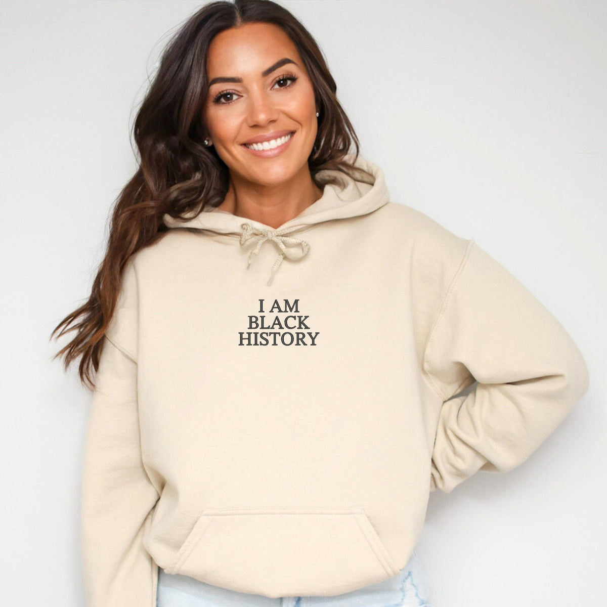 Embroidered I Am Black History - Women's Graphic Hoodie