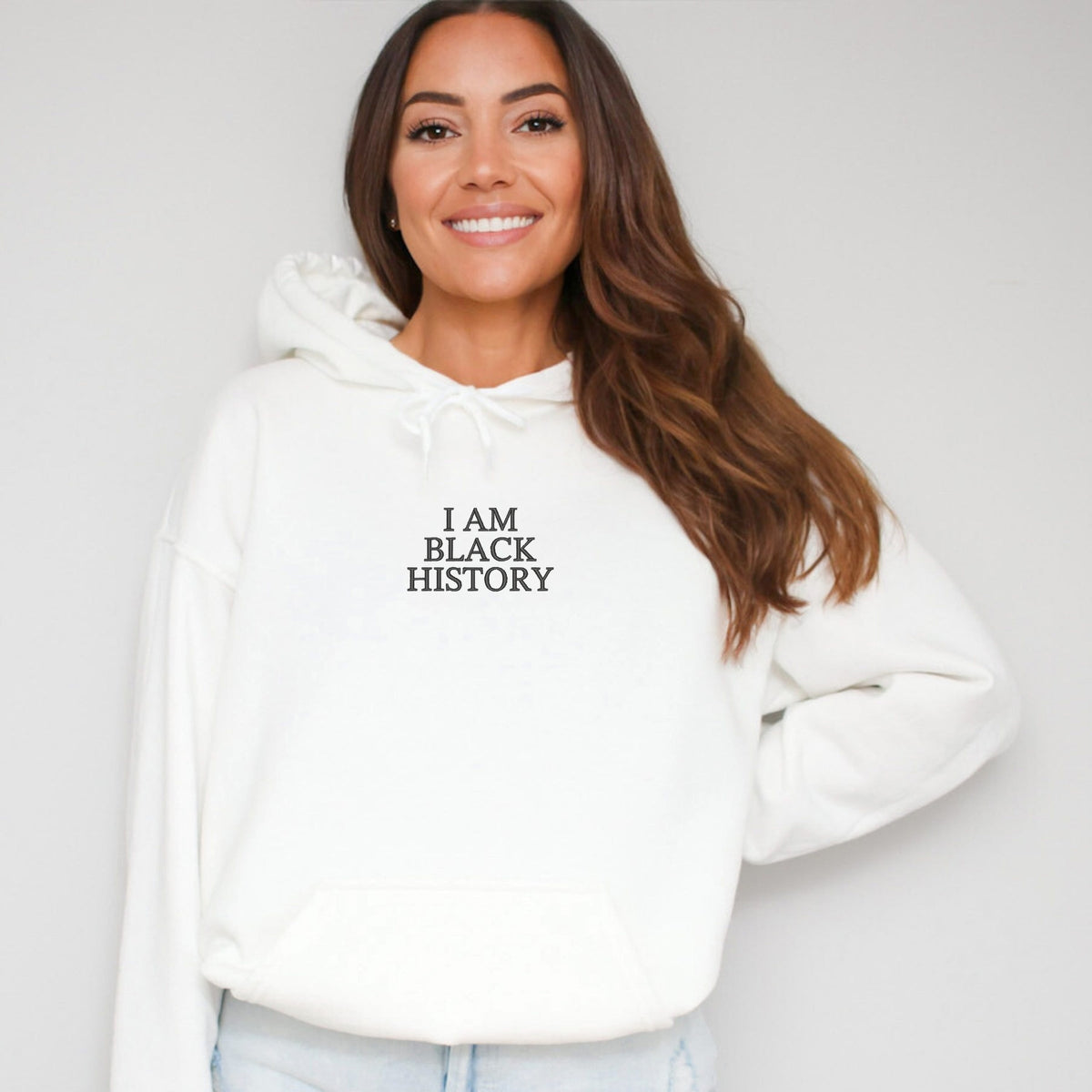 Embroidered I Am Black History - Women's Graphic Hoodie