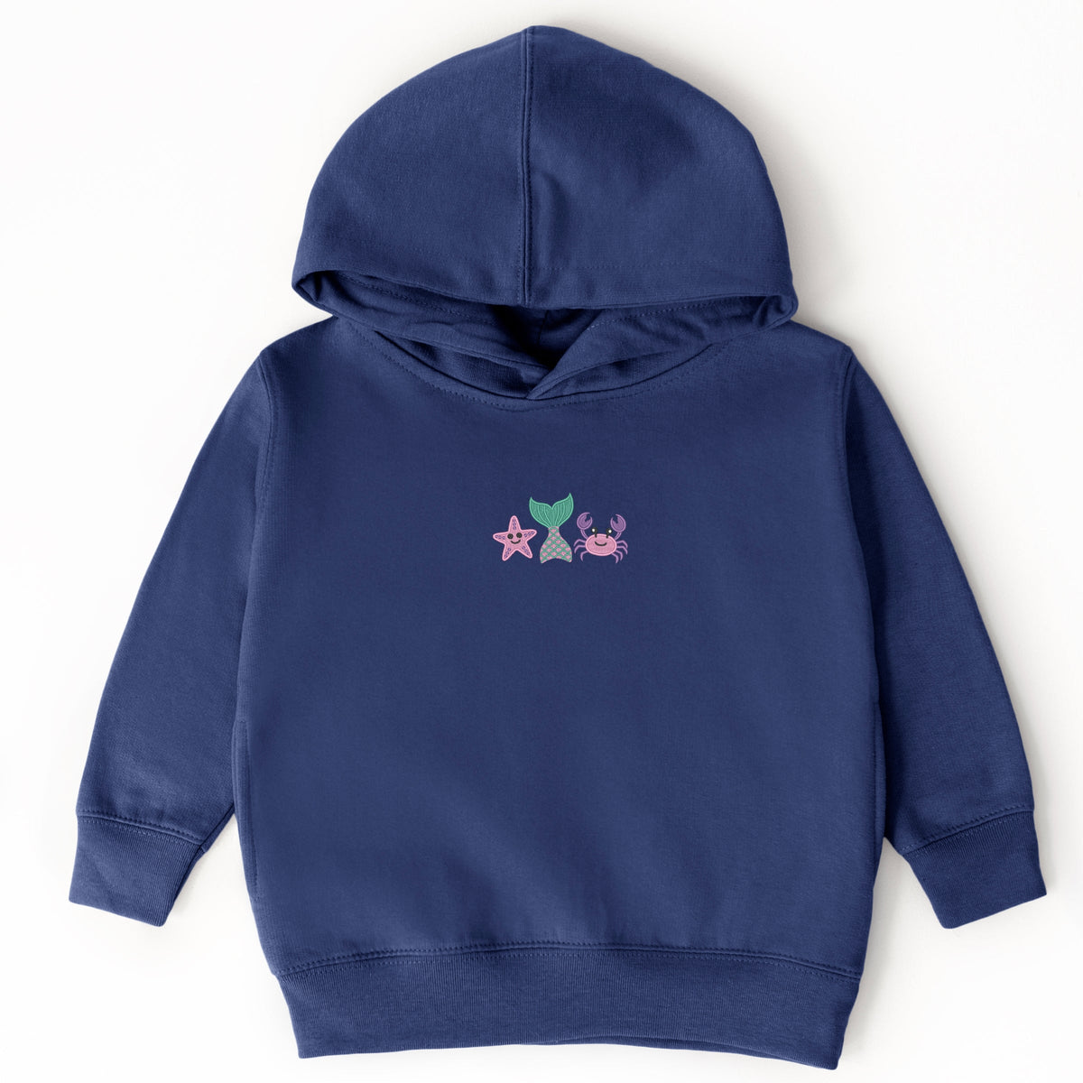 Embroidered Crab Starfish Tail - Toddler Hoodie