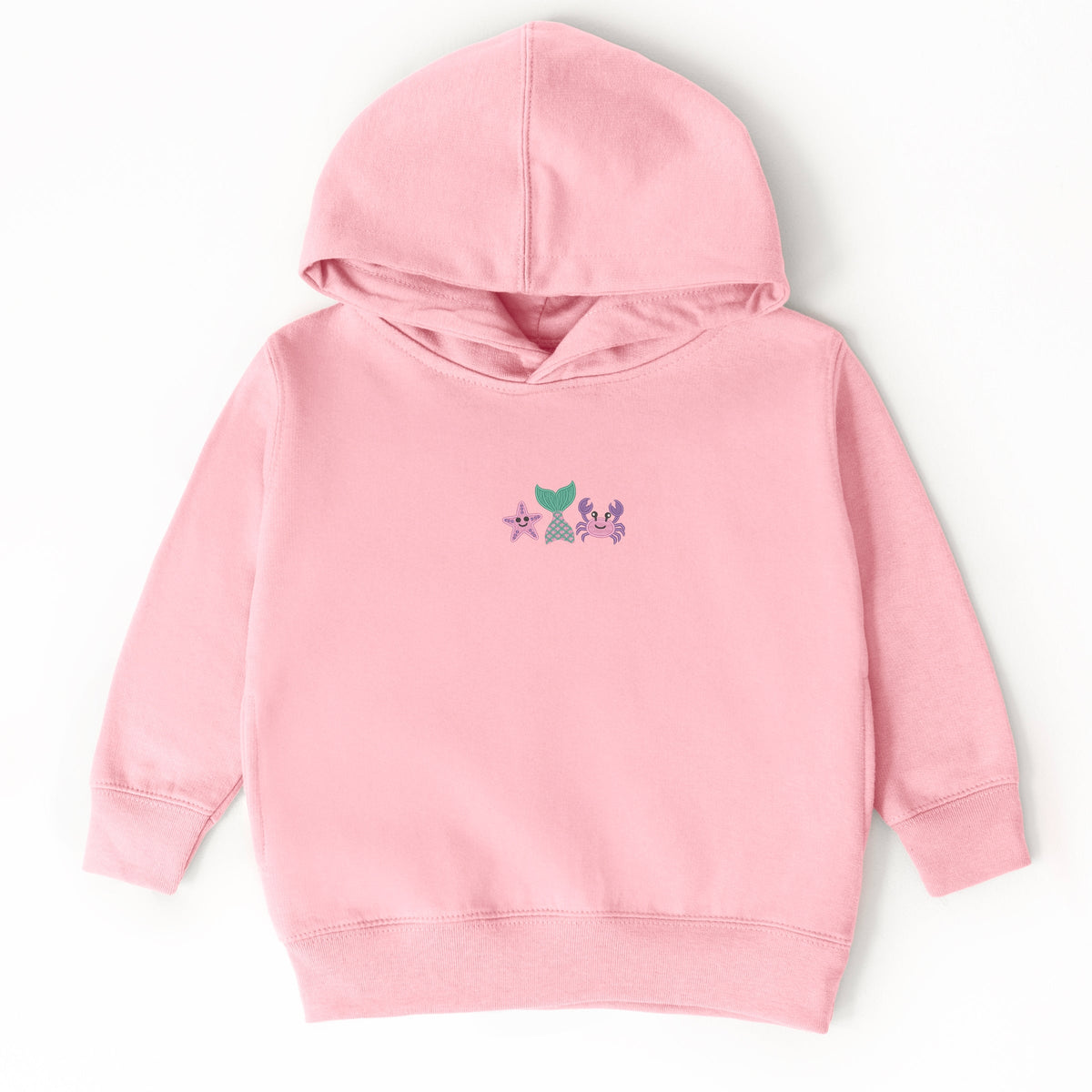 Embroidered Crab Starfish Tail - Toddler Hoodie