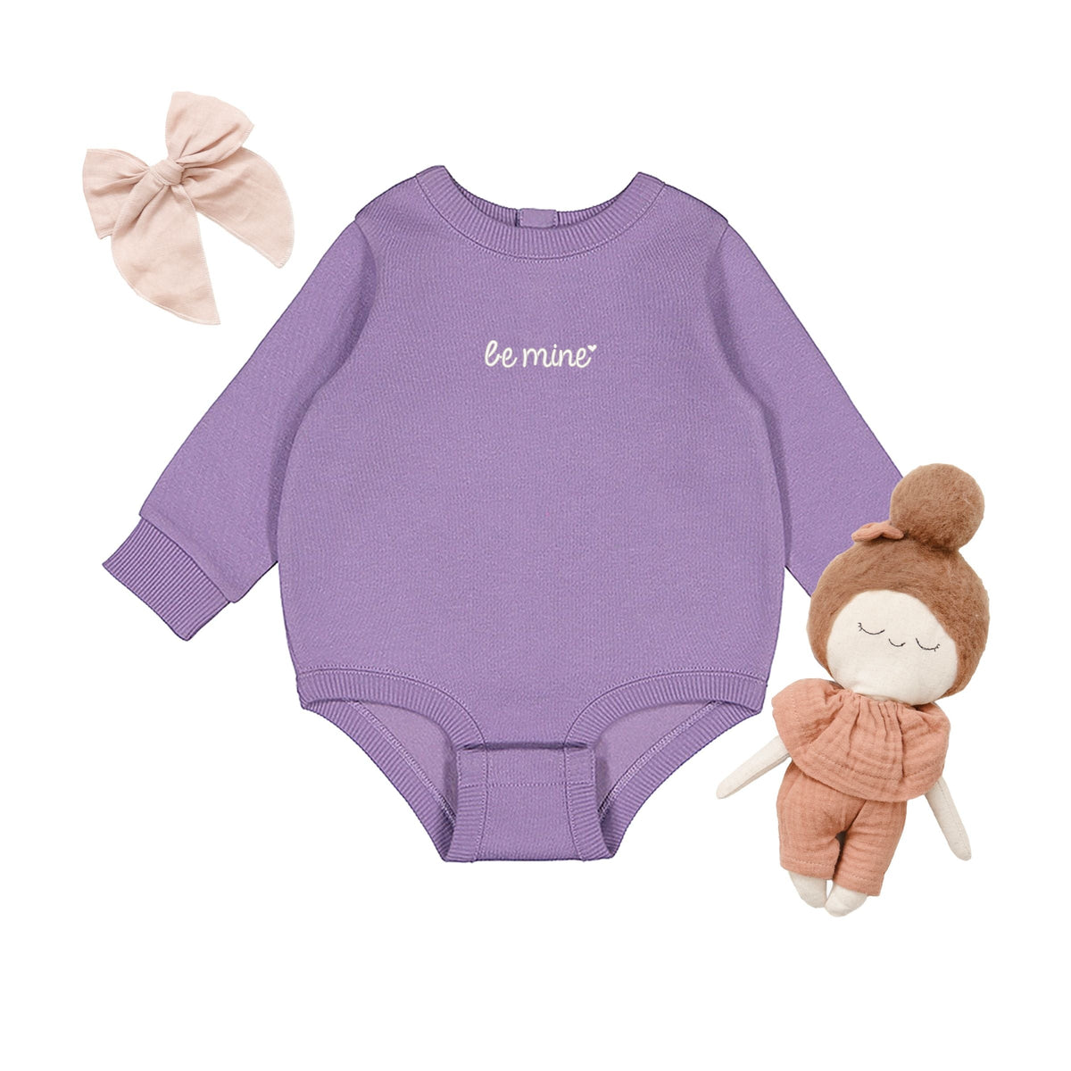 Embroidered Be Mine Heart - Infant Fleece BodySuit