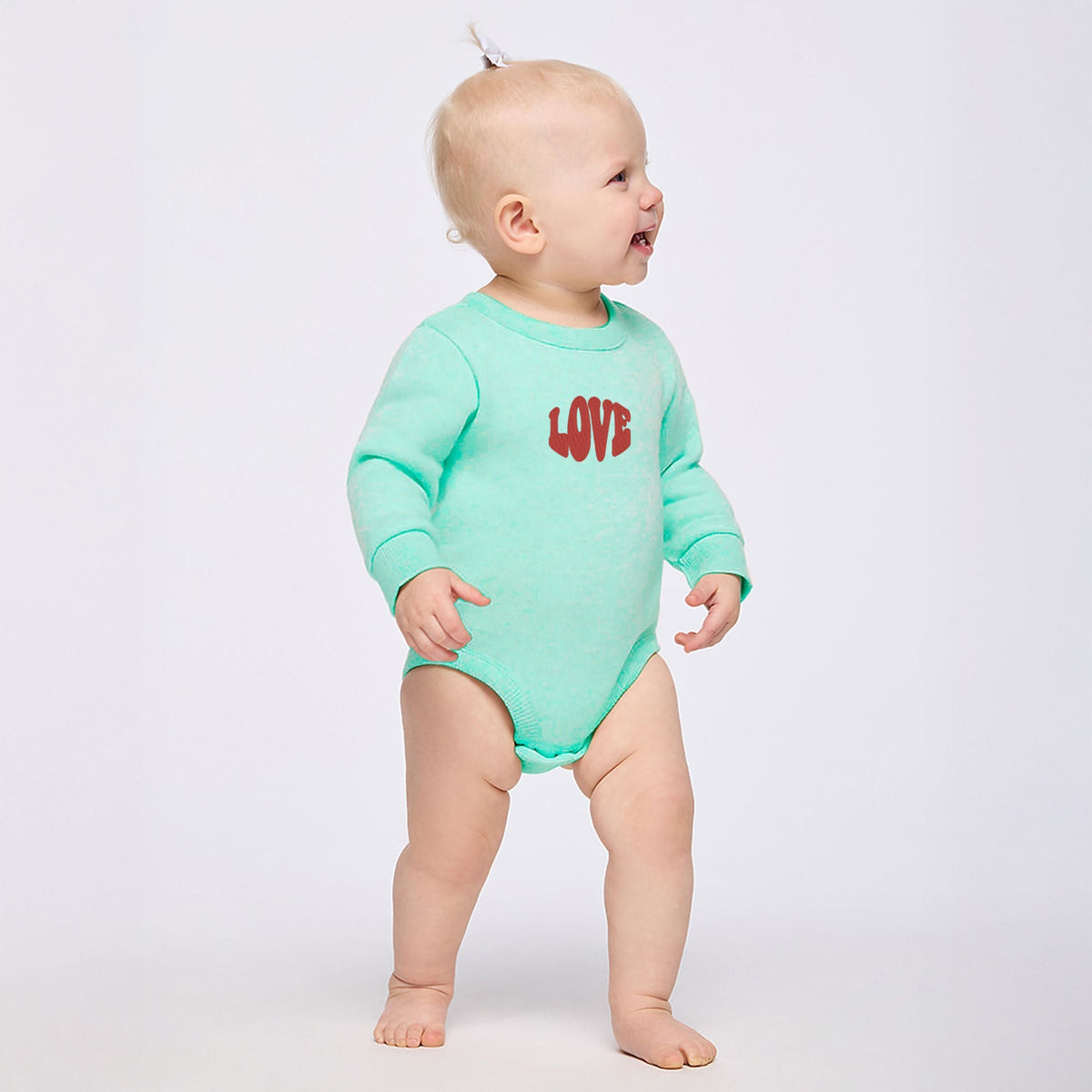 Embroidered Love Bold - Infant Fleece BodySuit