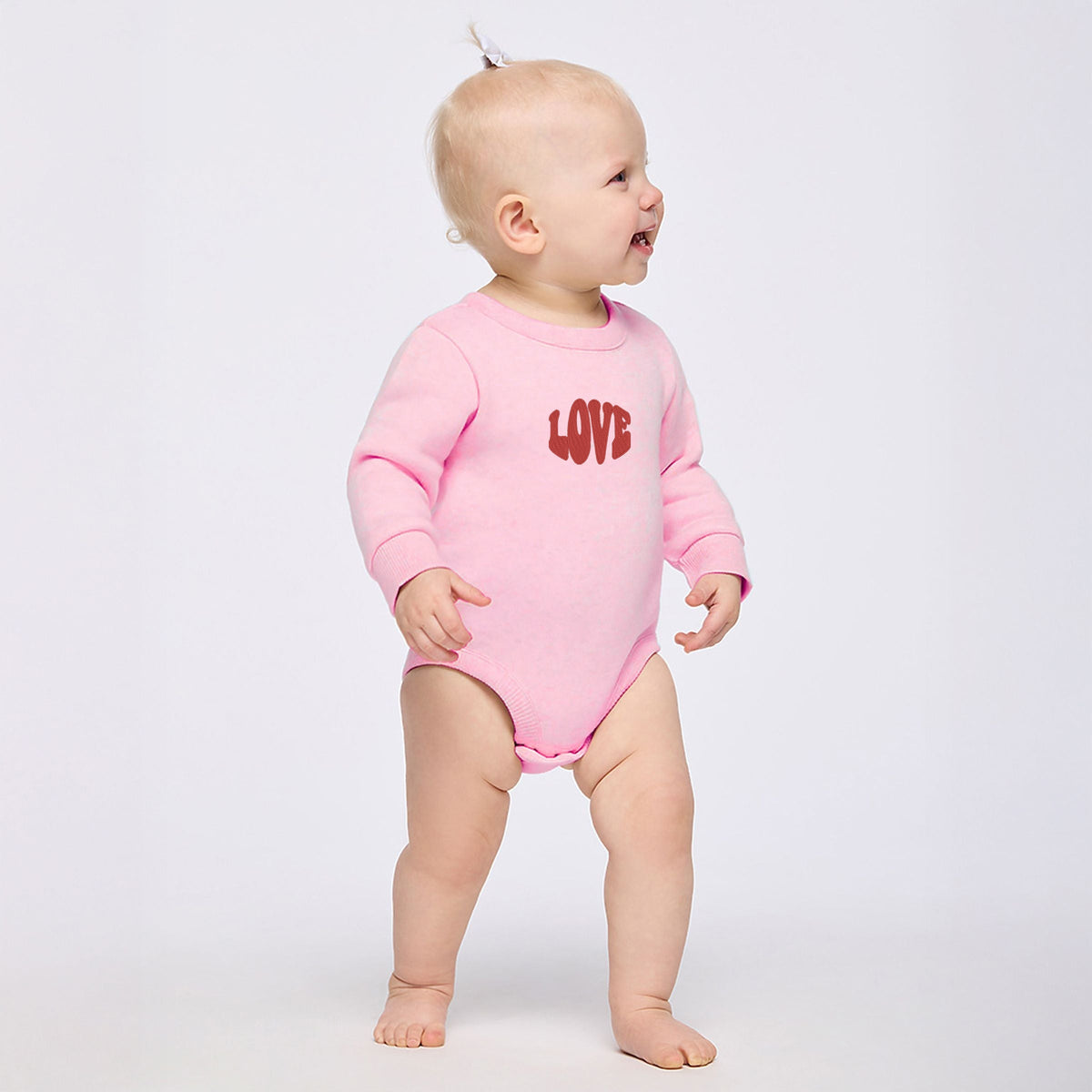 Embroidered Love Bold - Infant Fleece BodySuit