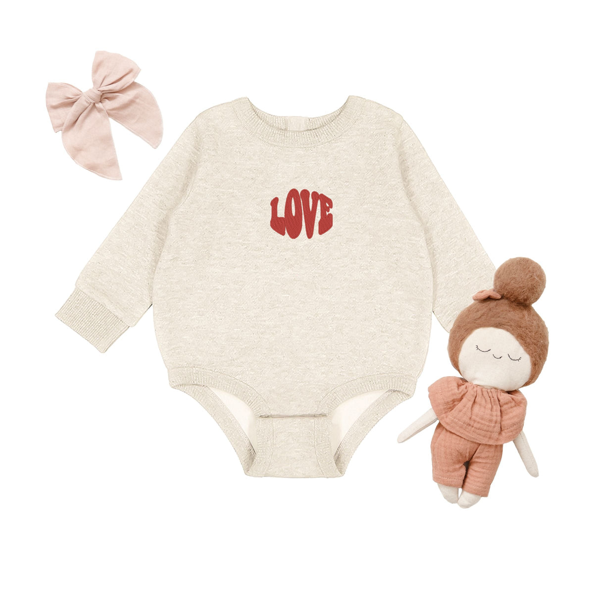 Embroidered Love Bold - Infant Fleece BodySuit