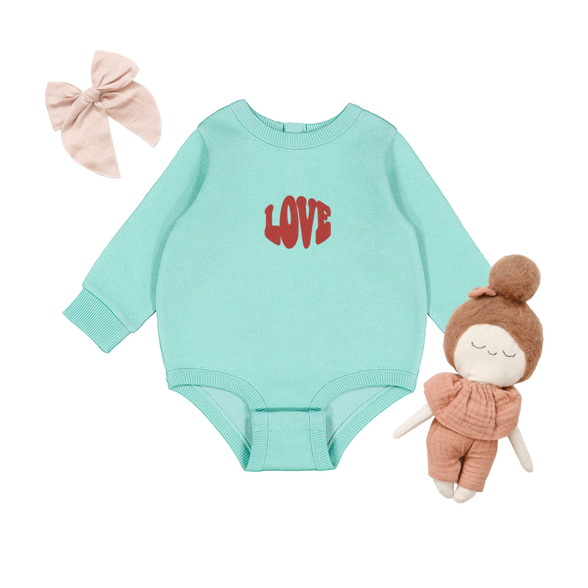 Embroidered Love Bold - Infant Fleece BodySuit