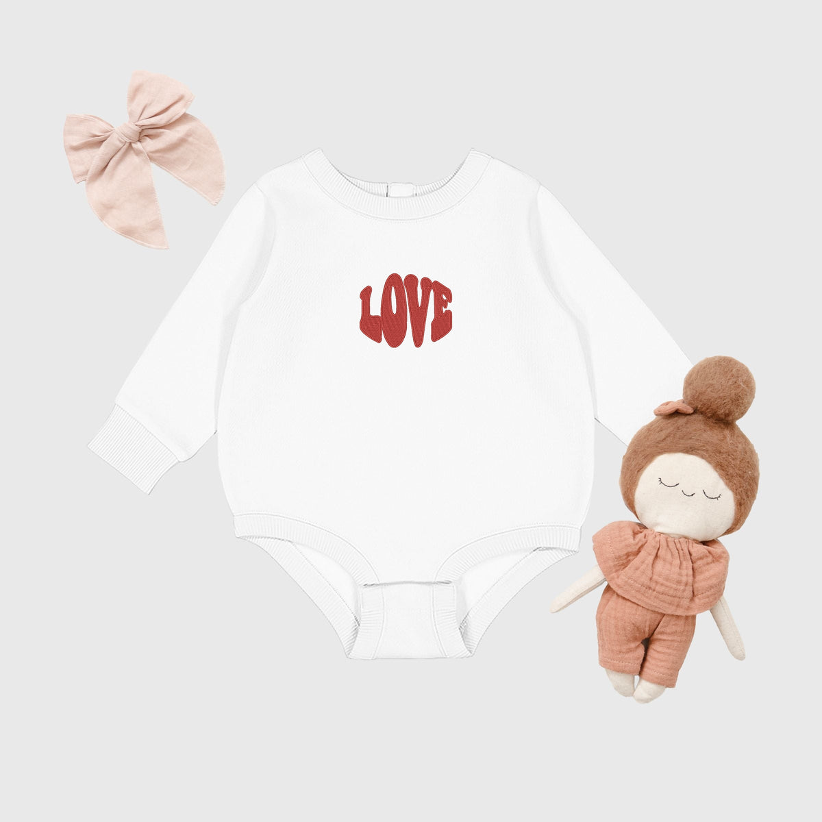 Embroidered Love Bold - Infant Fleece BodySuit