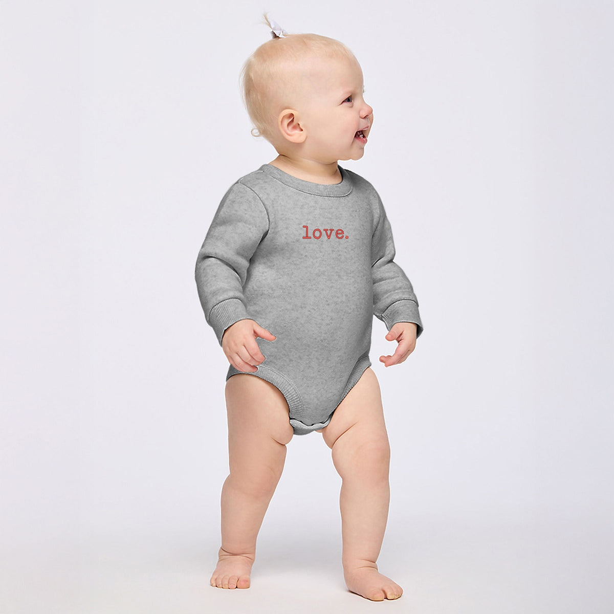 Embroidered Love Typewriter - Infant Fleece BodySuit