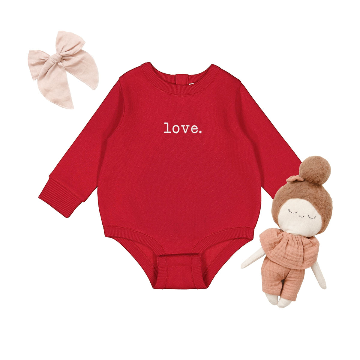 Embroidered Love Typewriter - Infant Fleece BodySuit