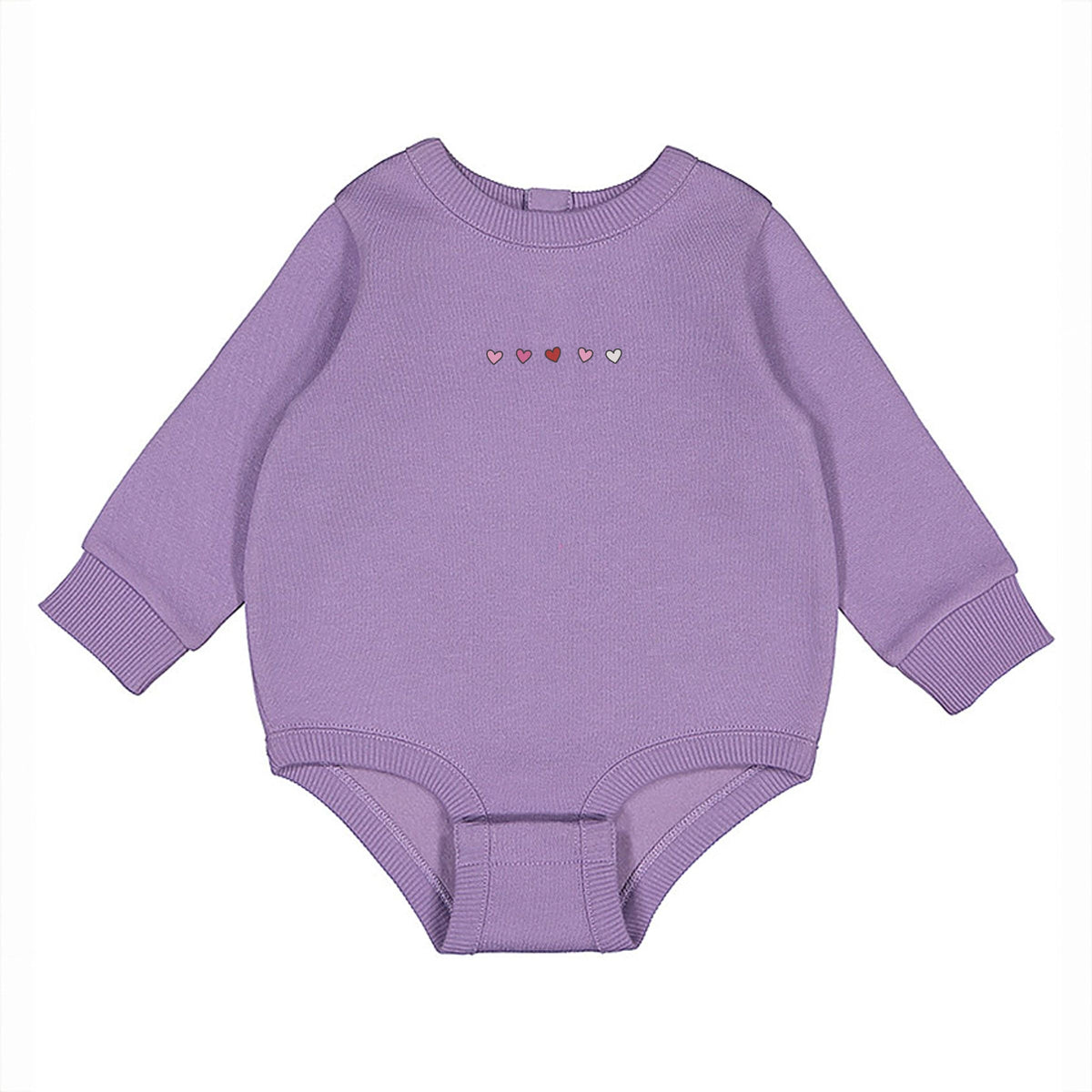 Embroidered Hearts Row - Infant Fleece BodySuit