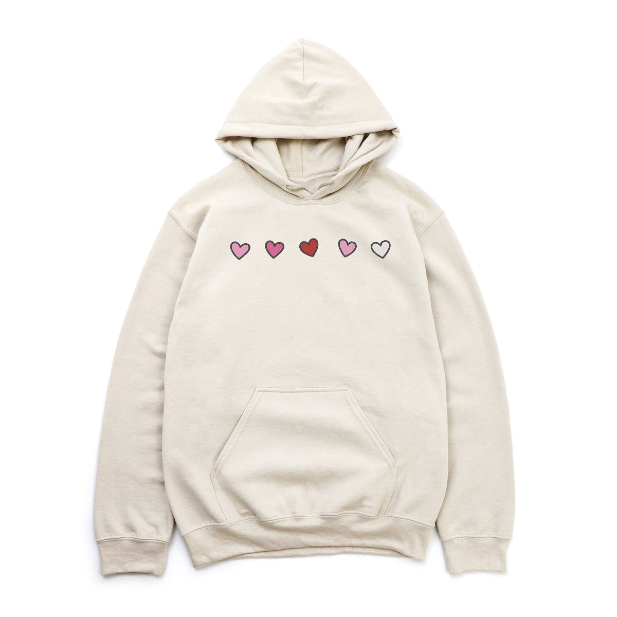 Embroidered Hearts Row - Women's Graphic Hoodie