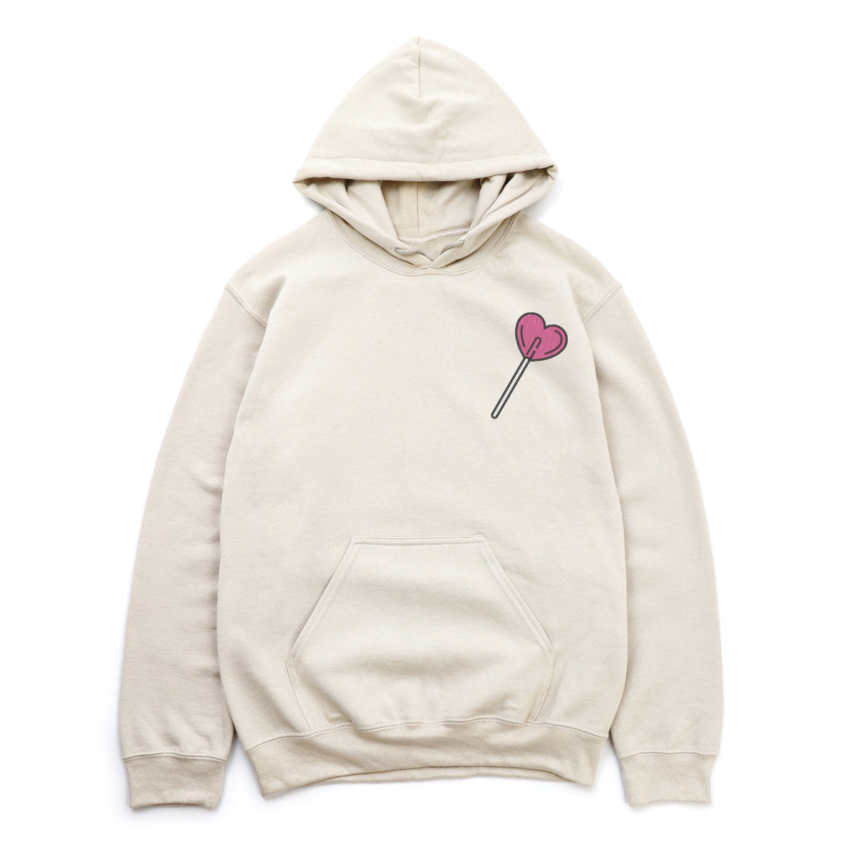 Embroidered Heart Lollipop - Women's Graphic Hoodie