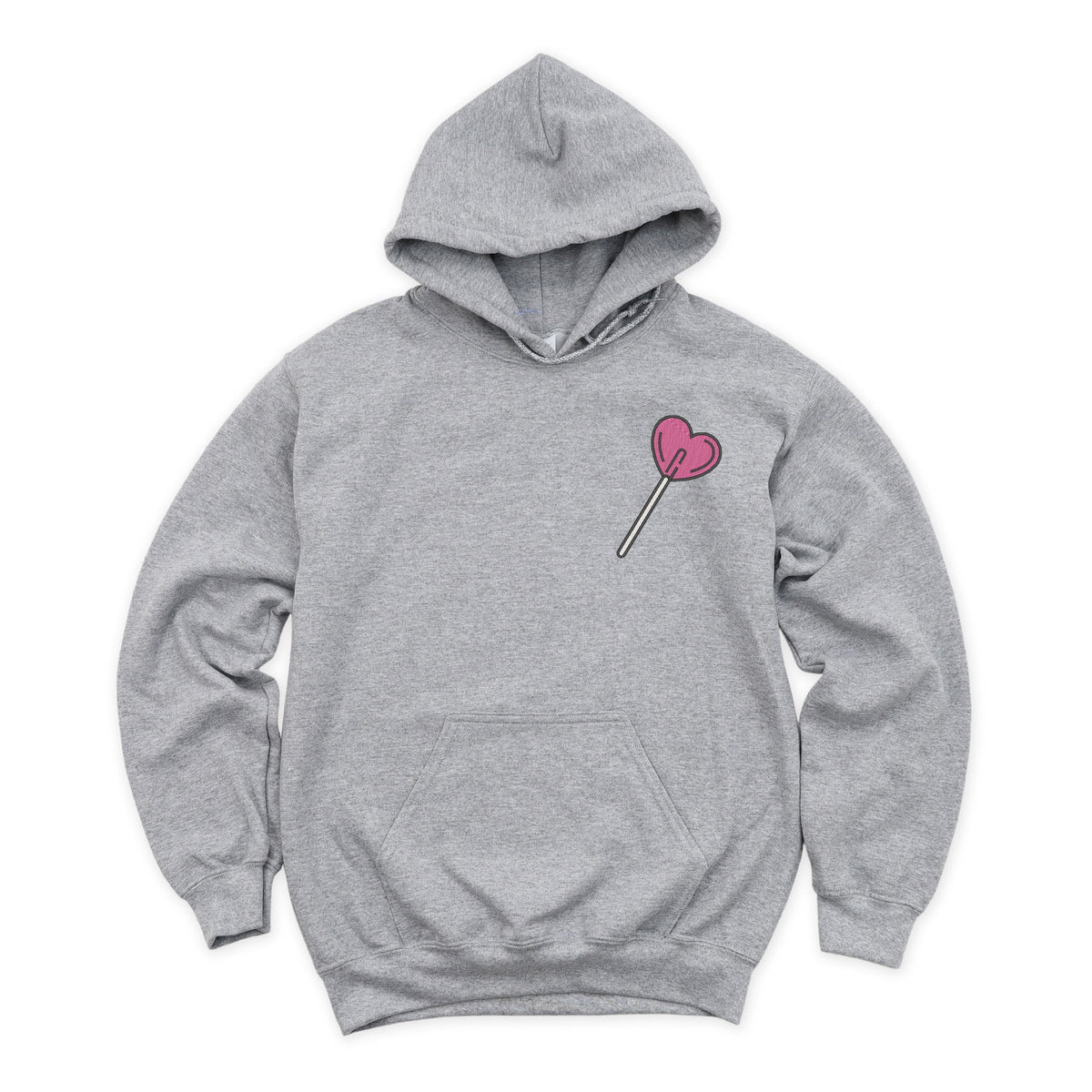 Embroidered Heart Lollipop - Women's Graphic Hoodie