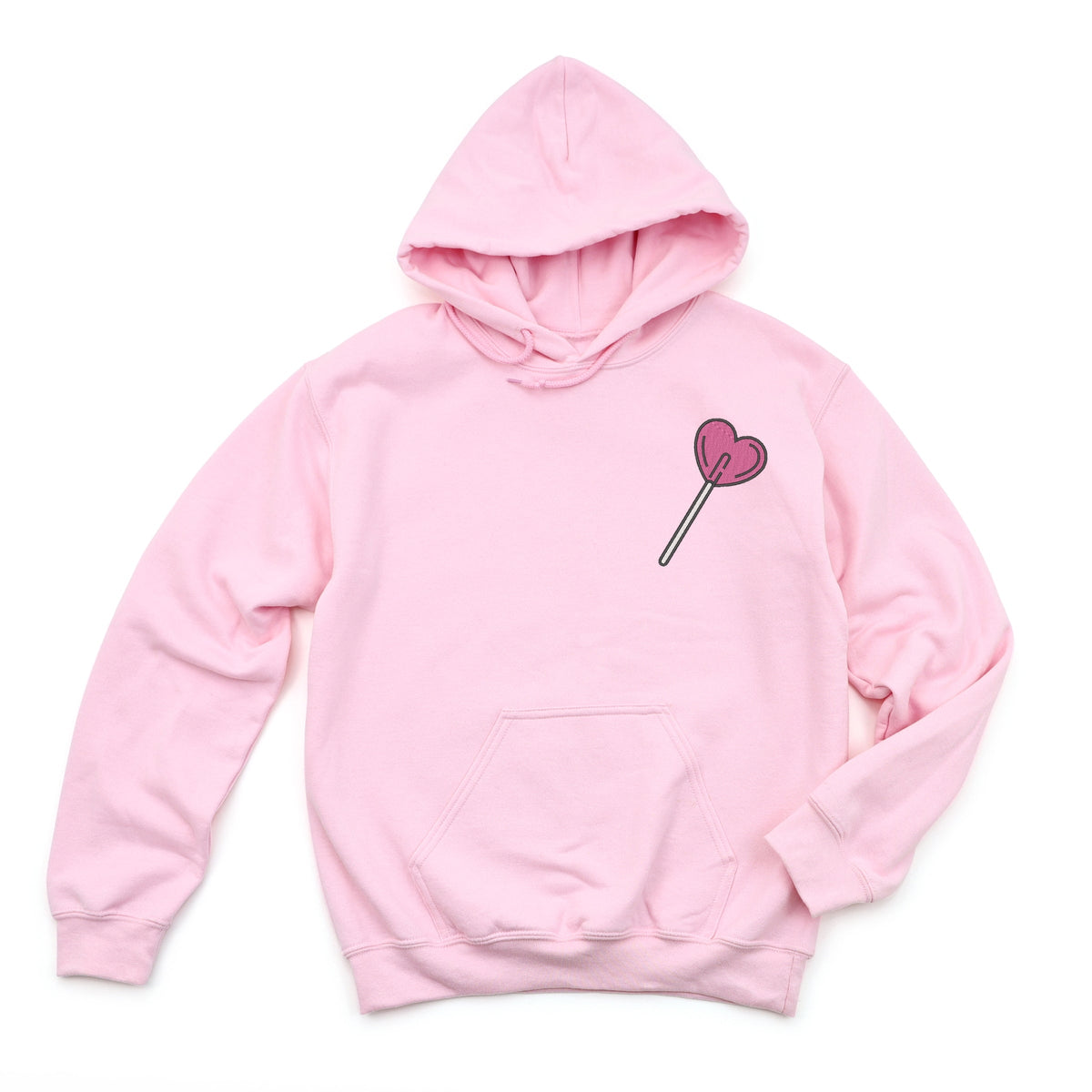 Embroidered Heart Lollipop - Women's Graphic Hoodie