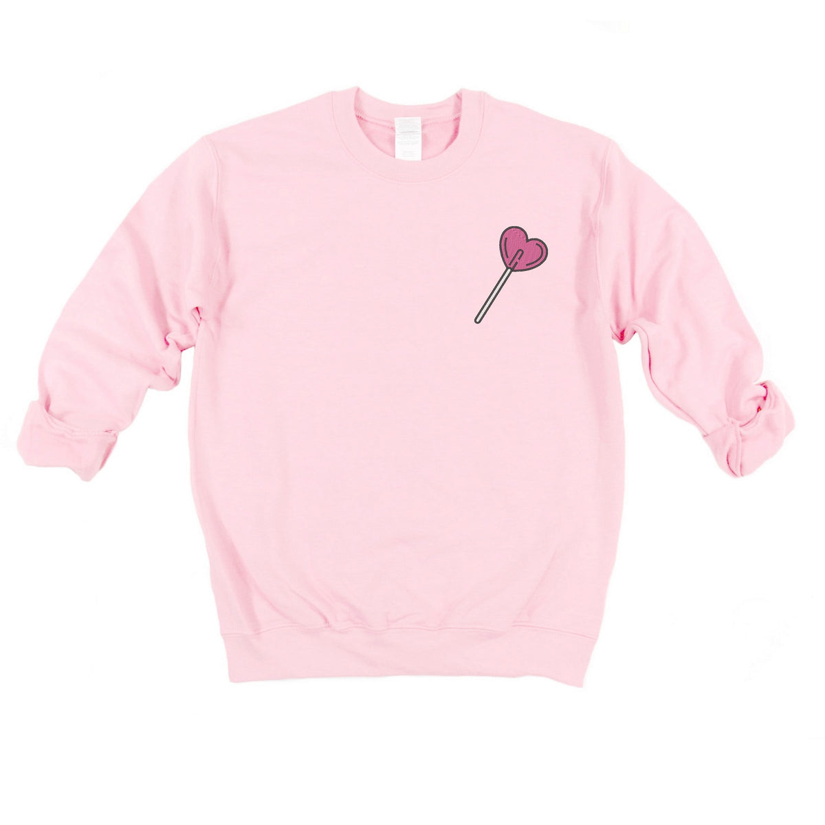 Embroidered Heart Lollipop - Women's Graphic Sweatshirt
