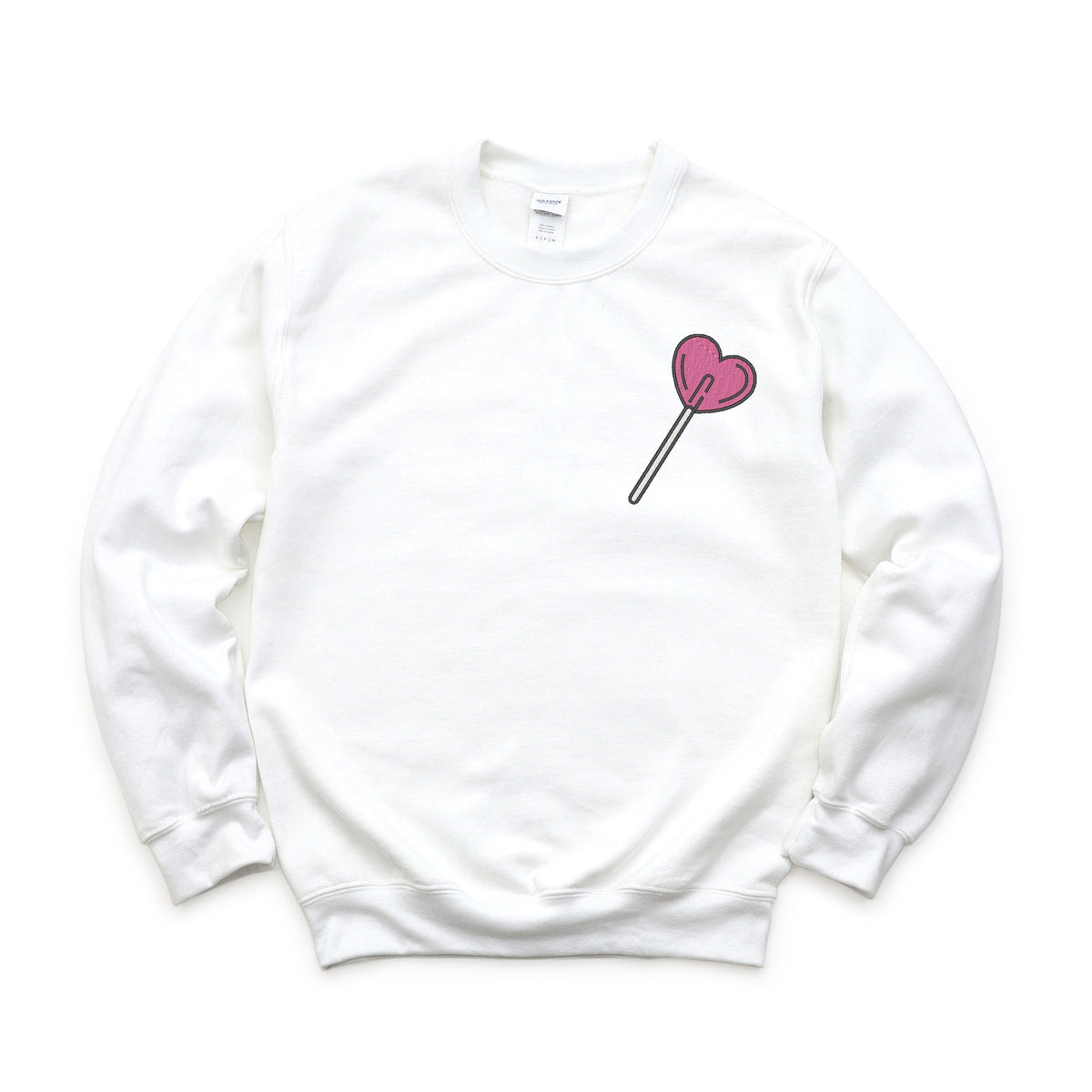 Embroidered Heart Lollipop - Women's Graphic Sweatshirt