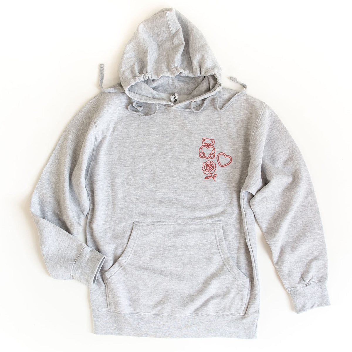 Embroidered Bear Hearts - Women's Graphic Hoodie