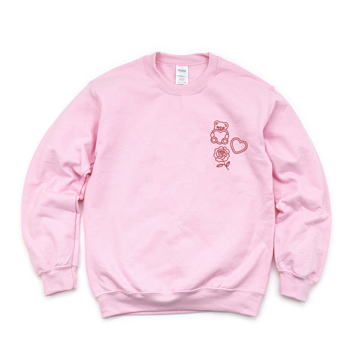 Embroidered Bear Hearts - Women's Graphic Sweatshirt