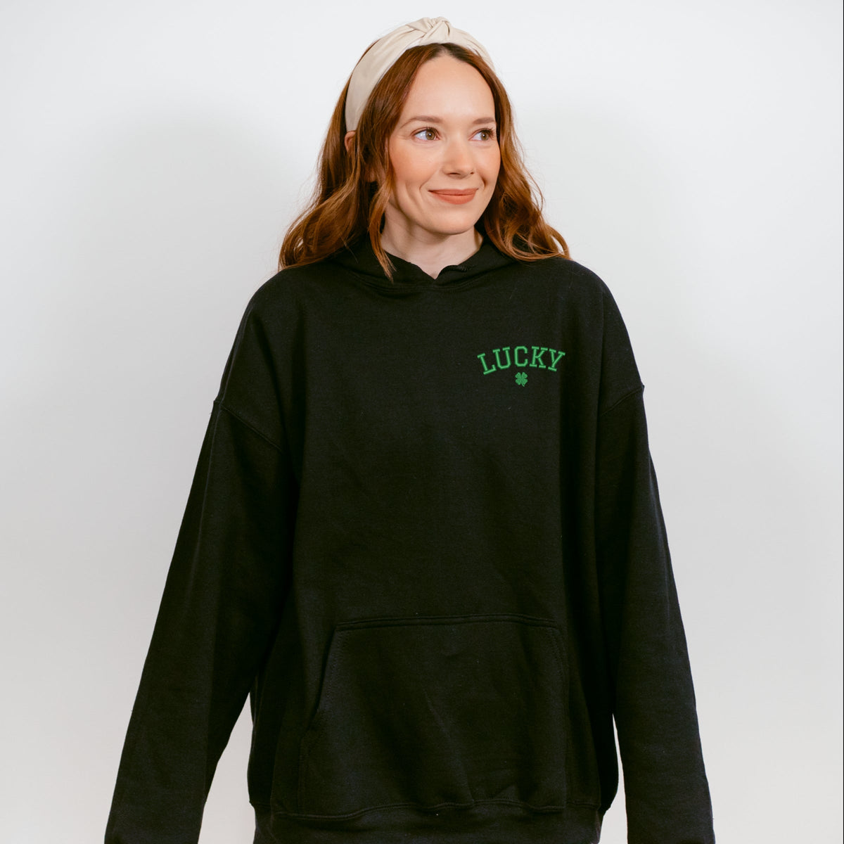 Embroidered Lucky Clover - Women's Graphic Hoodie