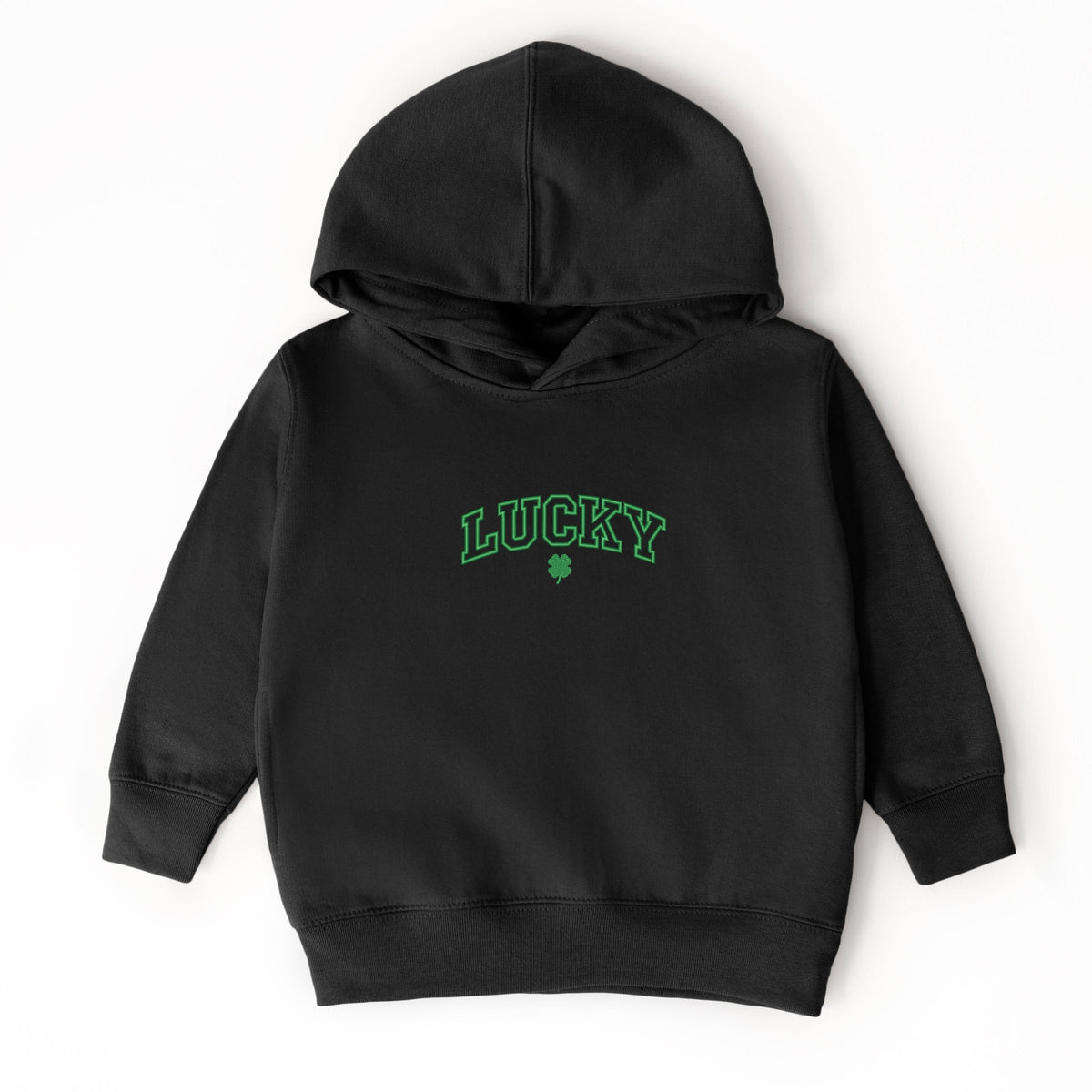 Embroidered Lucky Varsity Clover - Toddler Hoodie