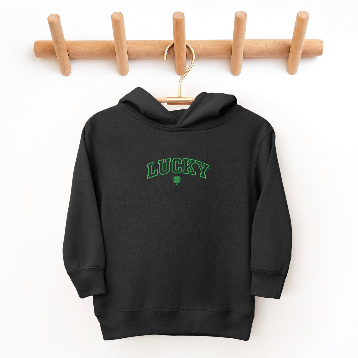 Embroidered Lucky Varsity Clover - Toddler Hoodie