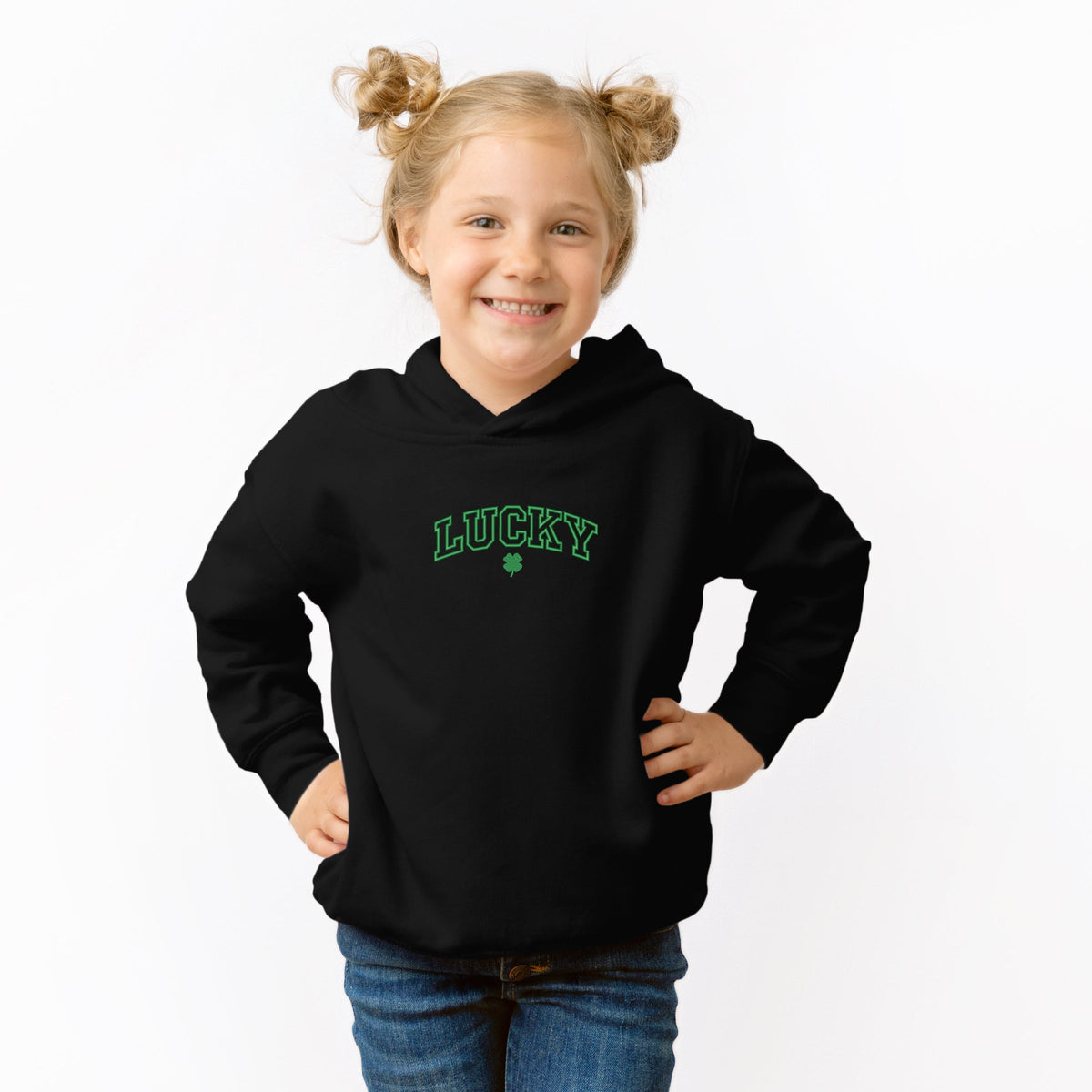 Embroidered Lucky Varsity Clover - Toddler Hoodie