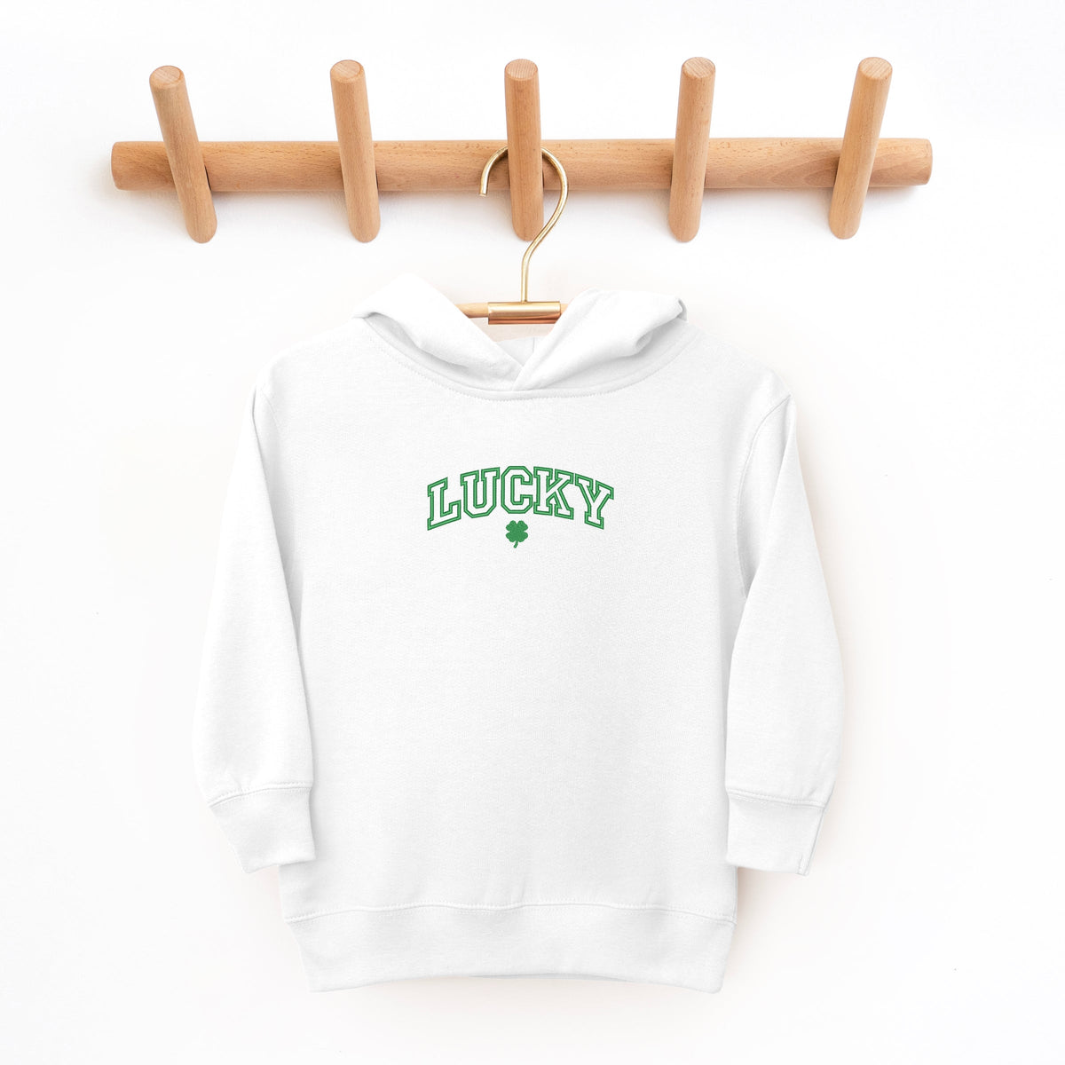 Embroidered Lucky Varsity Clover - Toddler Hoodie
