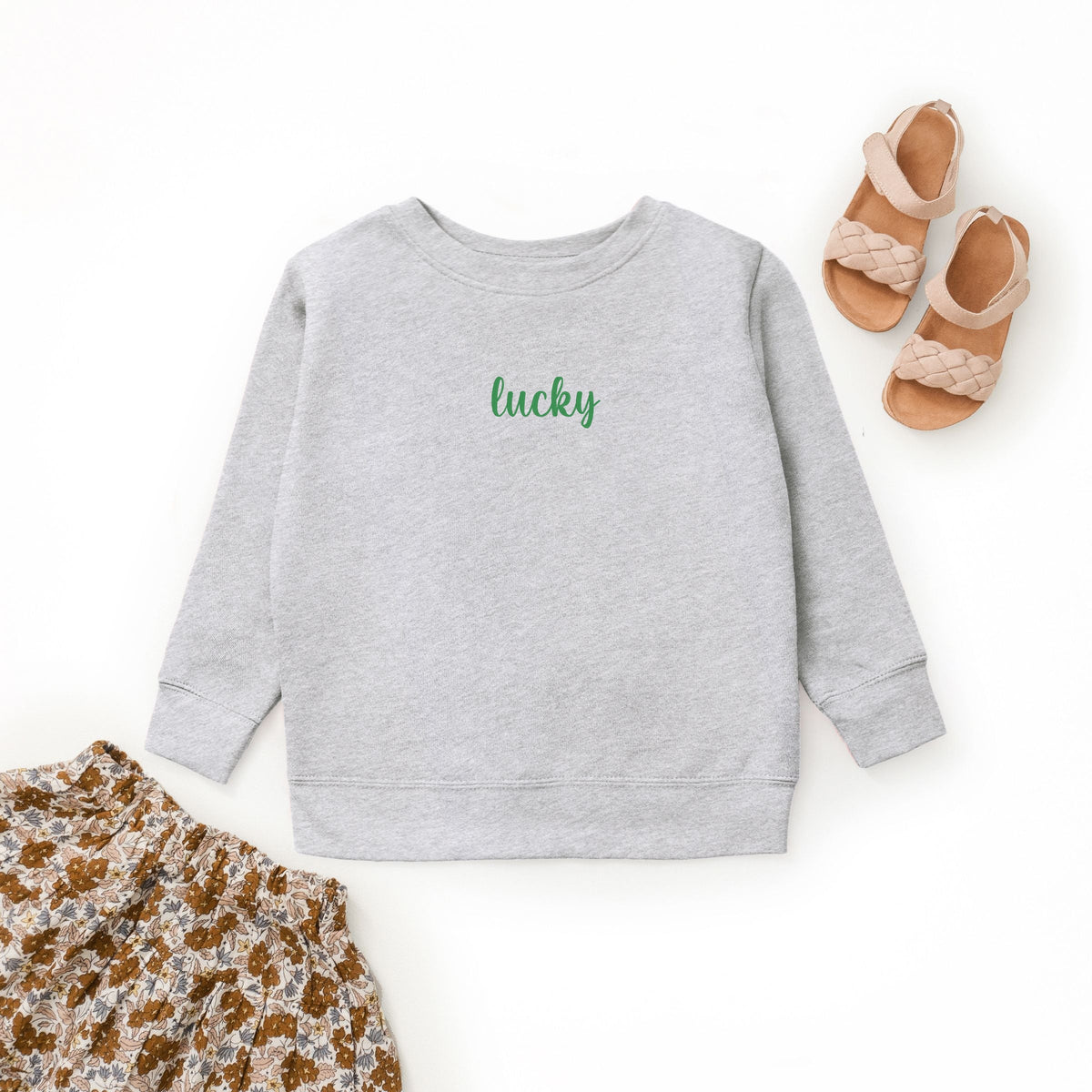 Embroidered Lucky Cursive - Youth Graphic Sweatshirt
