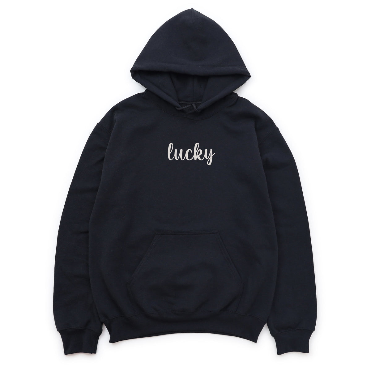 Embroidered Lucky Cursive - Women's Graphic Hoodie