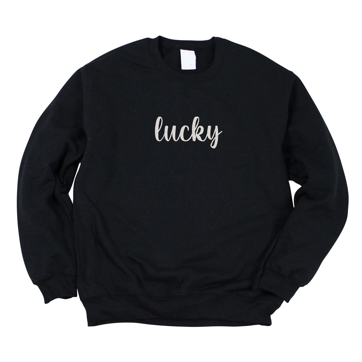 Embroidered Lucky Cursive - Women's Graphic Sweatshirt