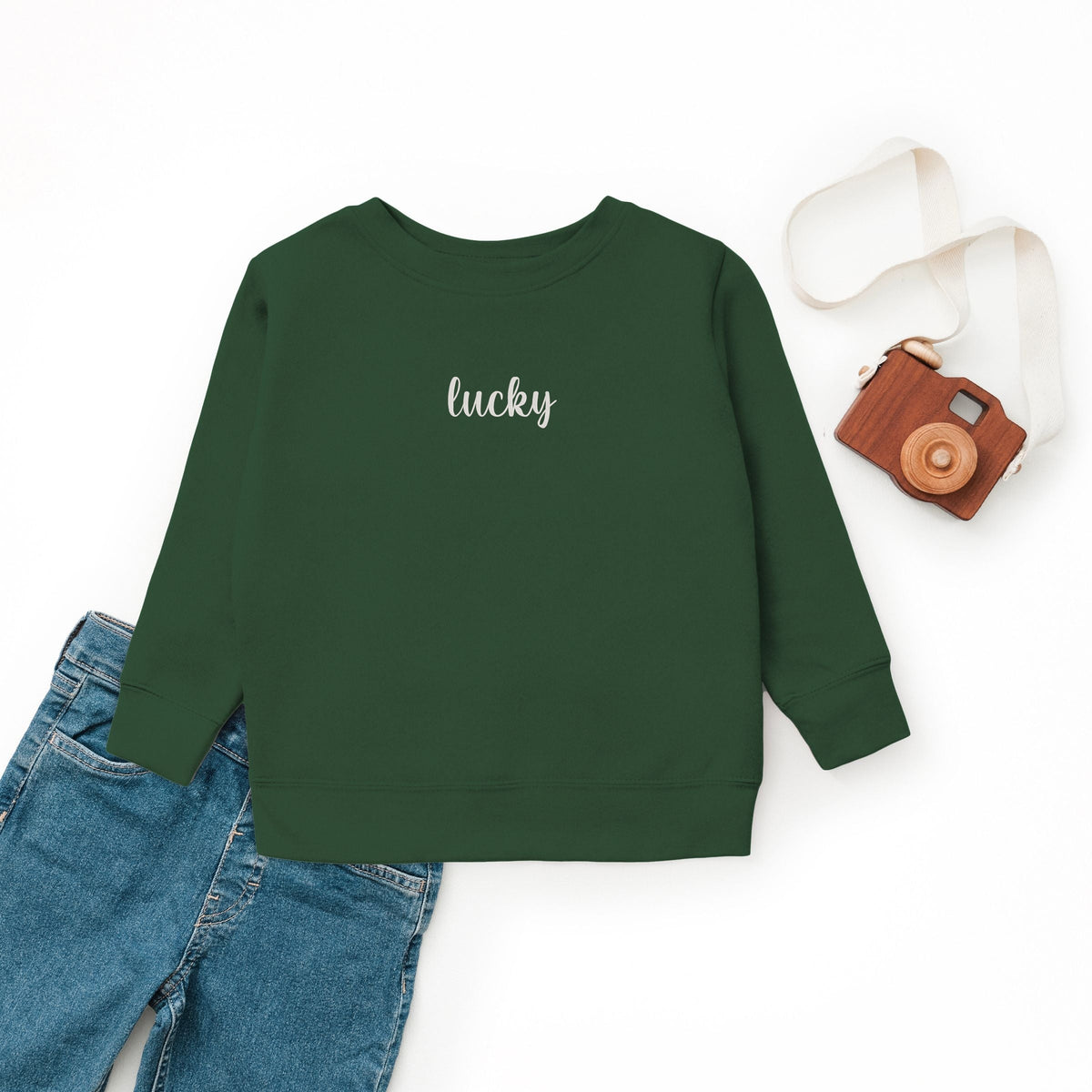 Embroidered Lucky Cursive - Youth Graphic Sweatshirt