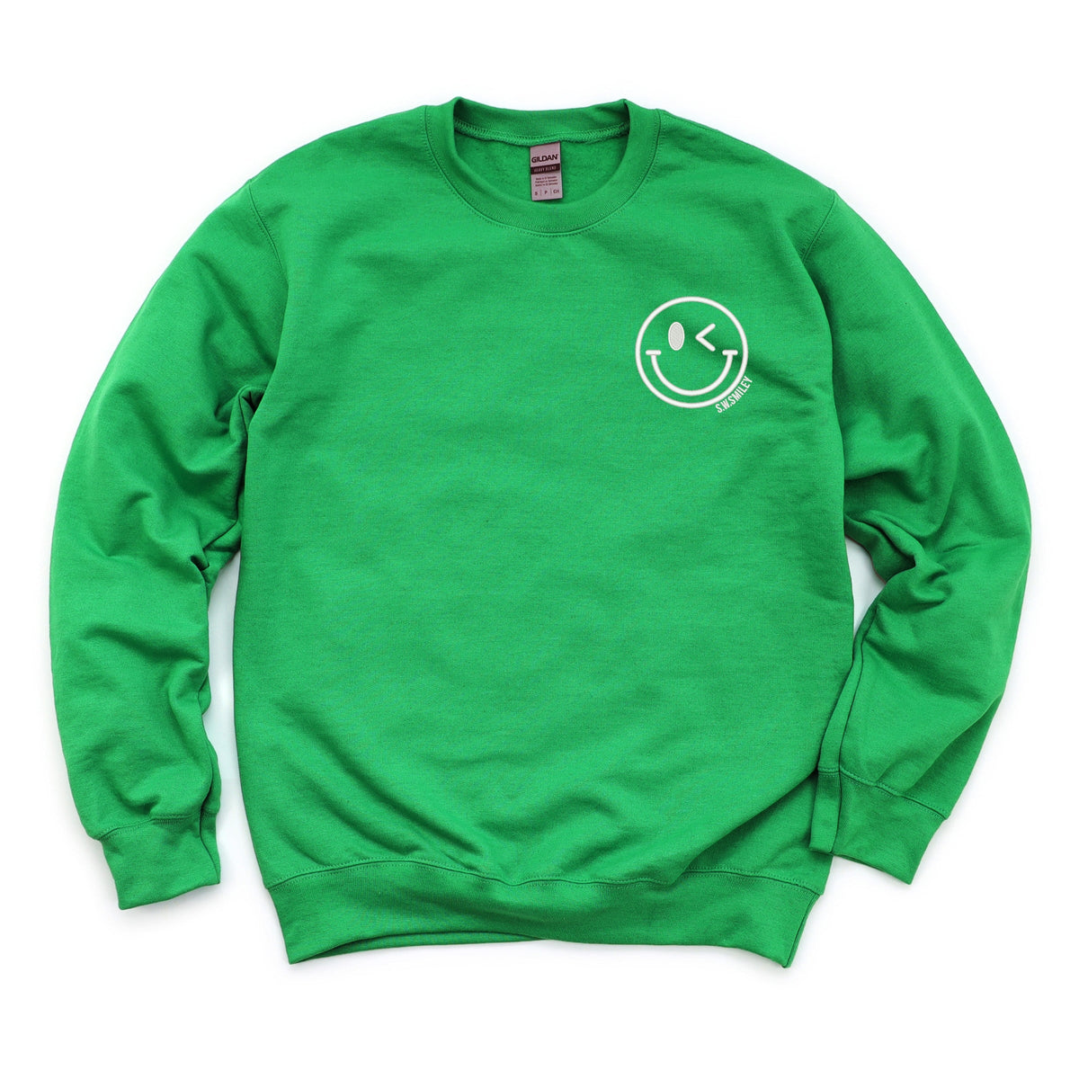 S.W.Smiley Embroidered Smiley Face Outline -  Women's Graphic Sweatshirt
