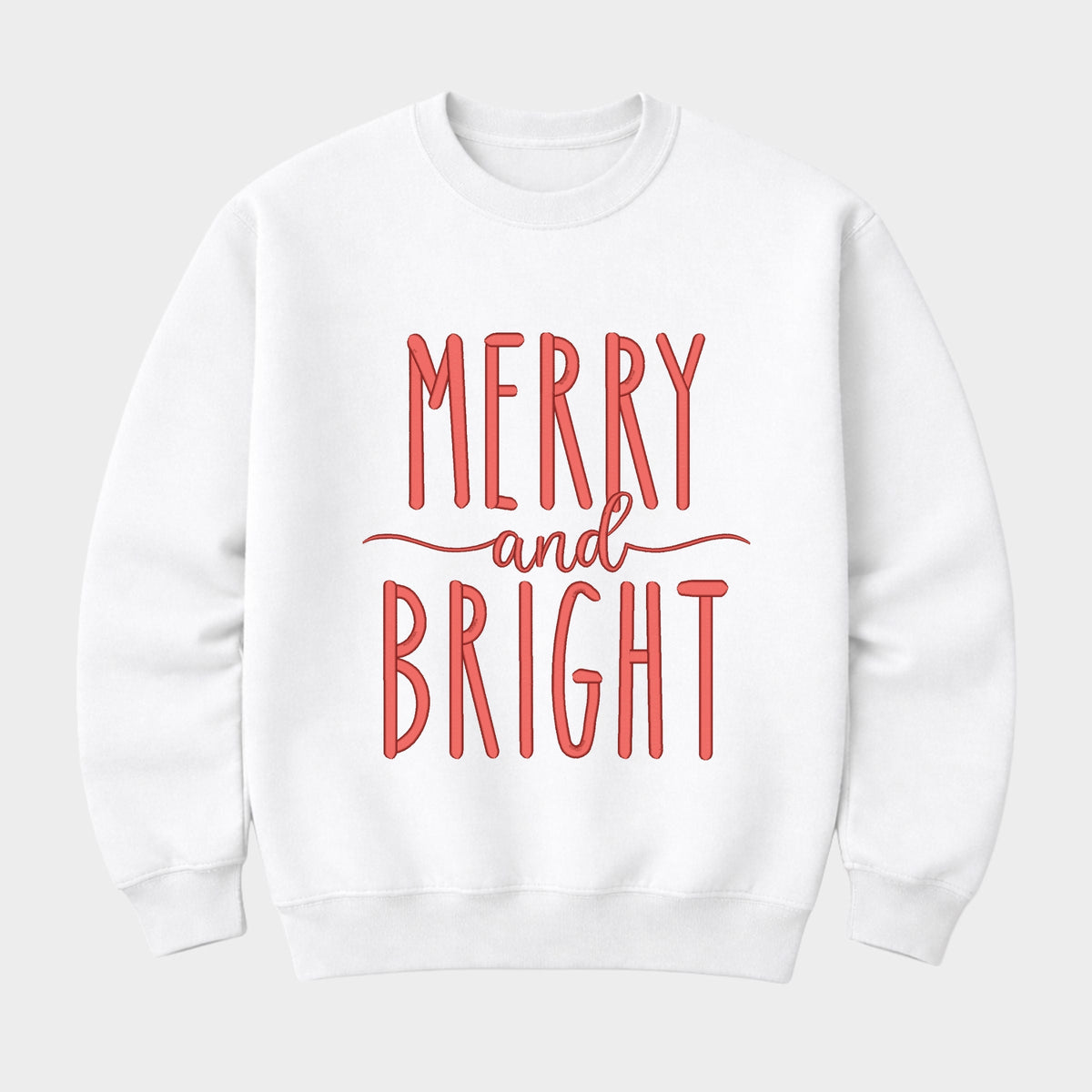 Embroidered Merry And Bright - Women's Plus Sized Graphic Sweatshirt