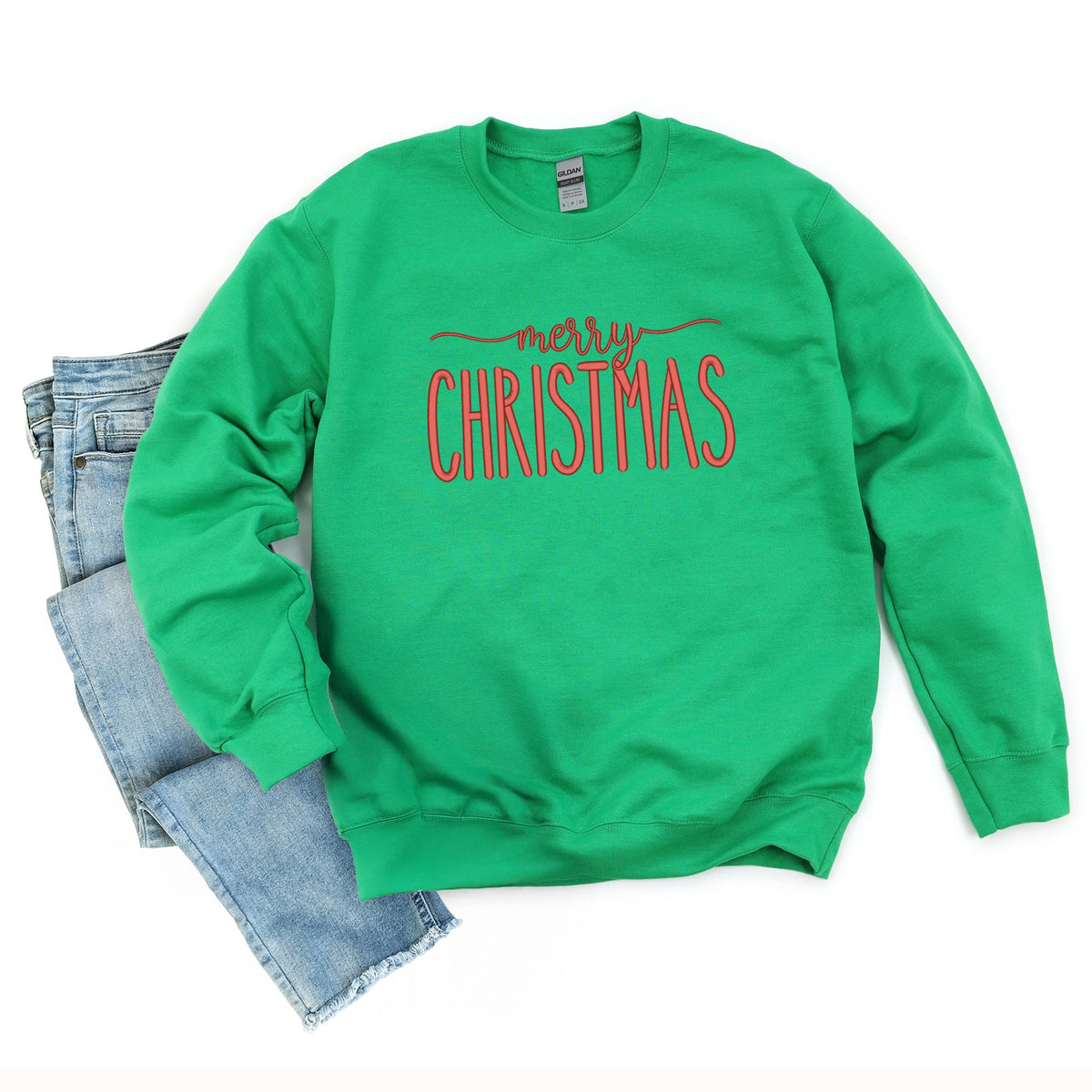 Embroidered Merry Christmas - Women's Graphic Sweatshirt