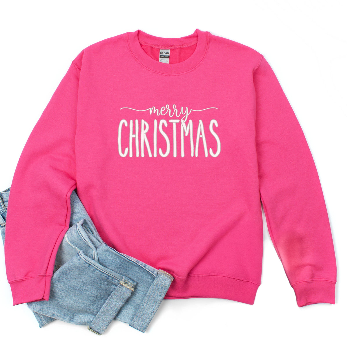 Embroidered Merry Christmas - Women's Graphic Sweatshirt