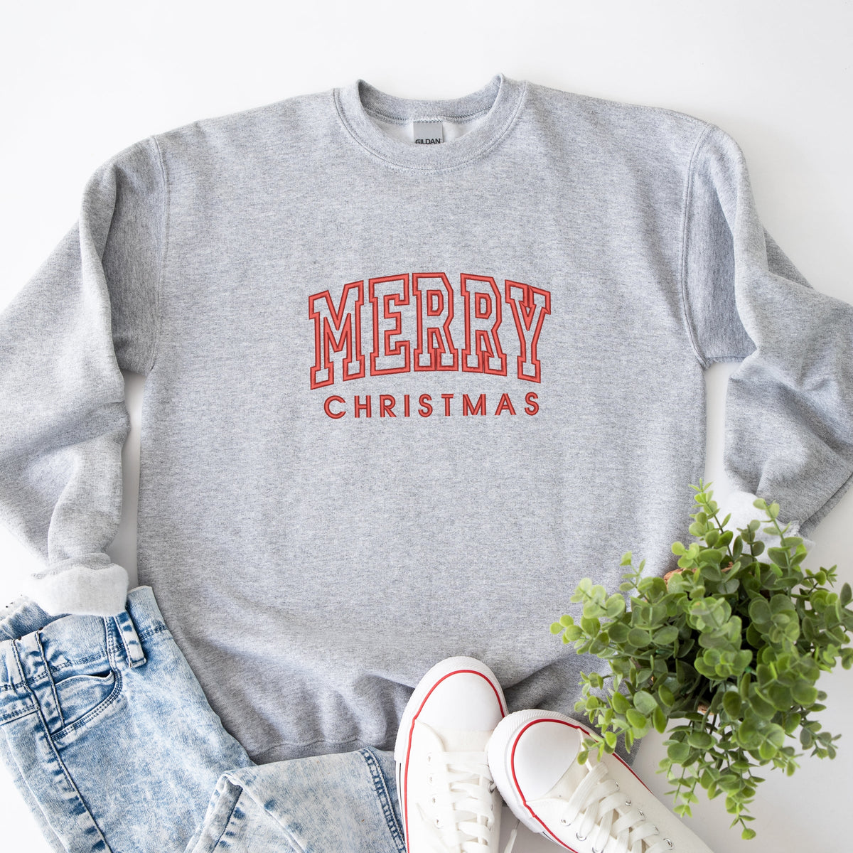 Embroidered Merry Christmas Arch - Women's Graphic Sweatshirt