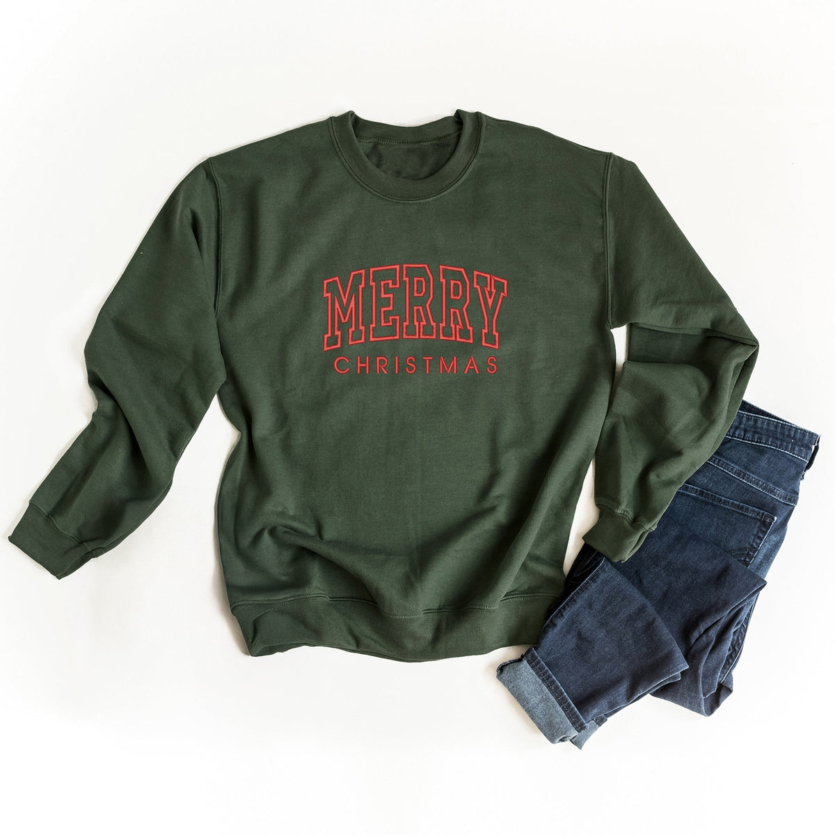 Embroidered Merry Christmas Arch - Women's Graphic Sweatshirt