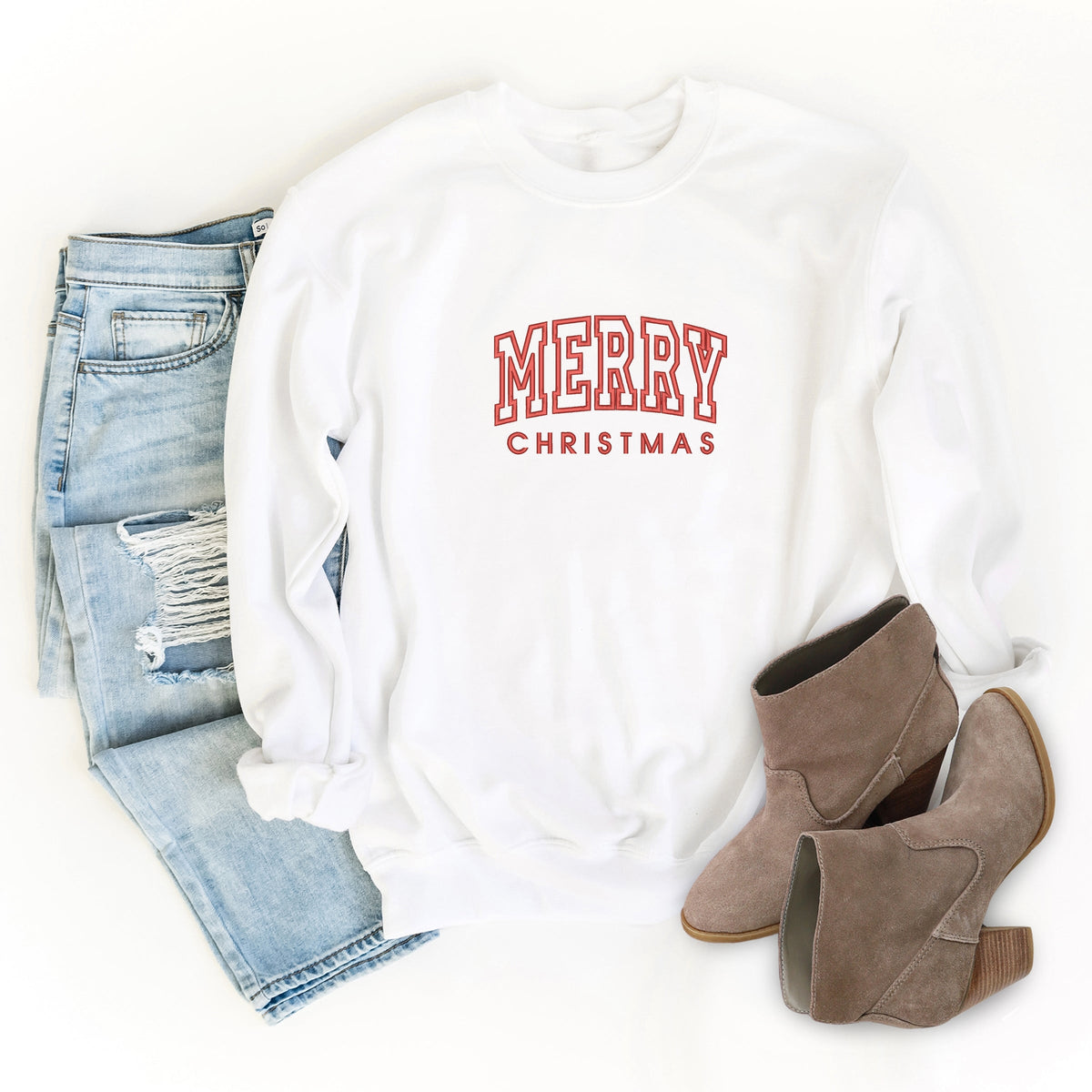 Embroidered Merry Christmas Arch - Women's Graphic Sweatshirt