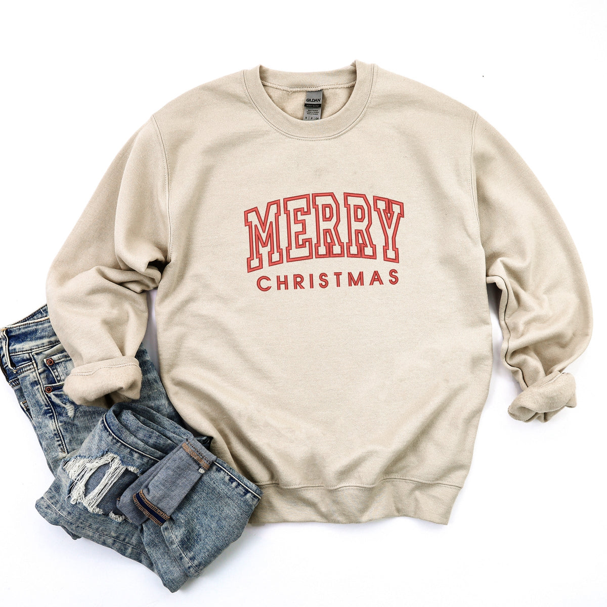 Embroidered Merry Christmas Arch - Women's Graphic Sweatshirt