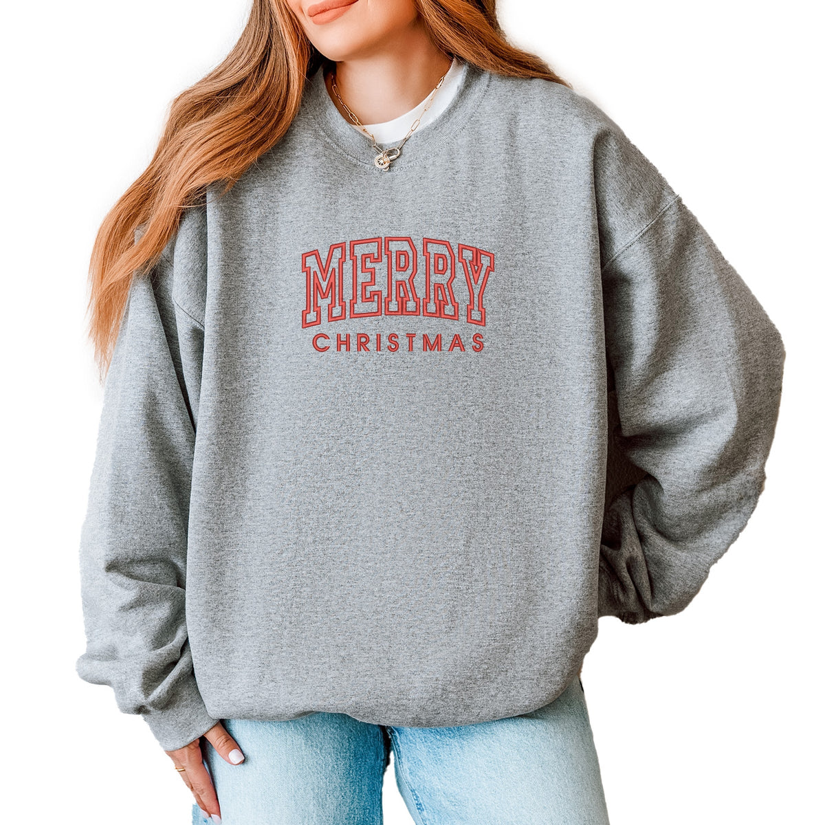 Embroidered Merry Christmas Arch - Women's Graphic Sweatshirt