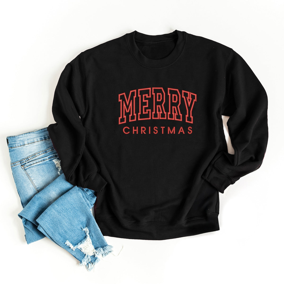 Embroidered Merry Christmas Arch - Women's Graphic Sweatshirt