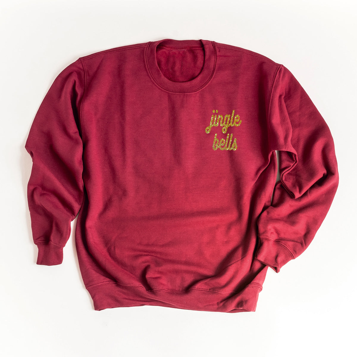 Embroidered Jingle Bells Bold Cursive - Women's Graphic Sweatshirt