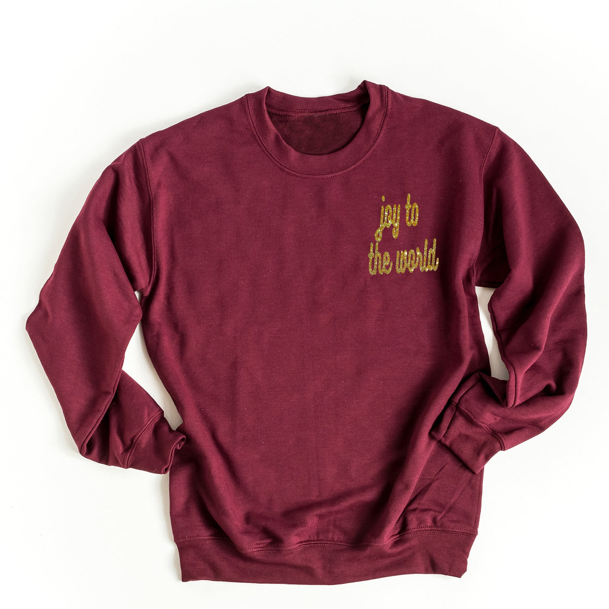 Embroidered Joy To The World Bold Cursive - Women's Graphic Sweatshirt
