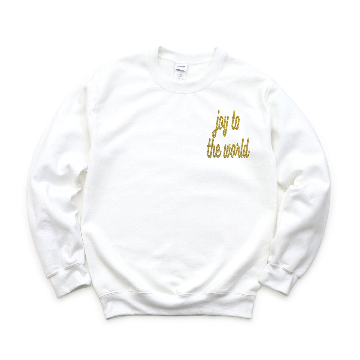 Embroidered Joy To The World Bold Cursive - Women's Graphic Sweatshirt
