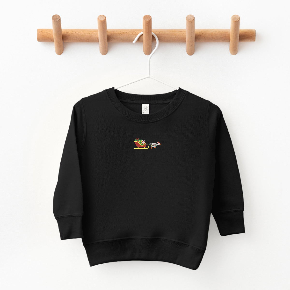 Embroidered Goose Sleigh - Toddler Graphic Sweatshirt