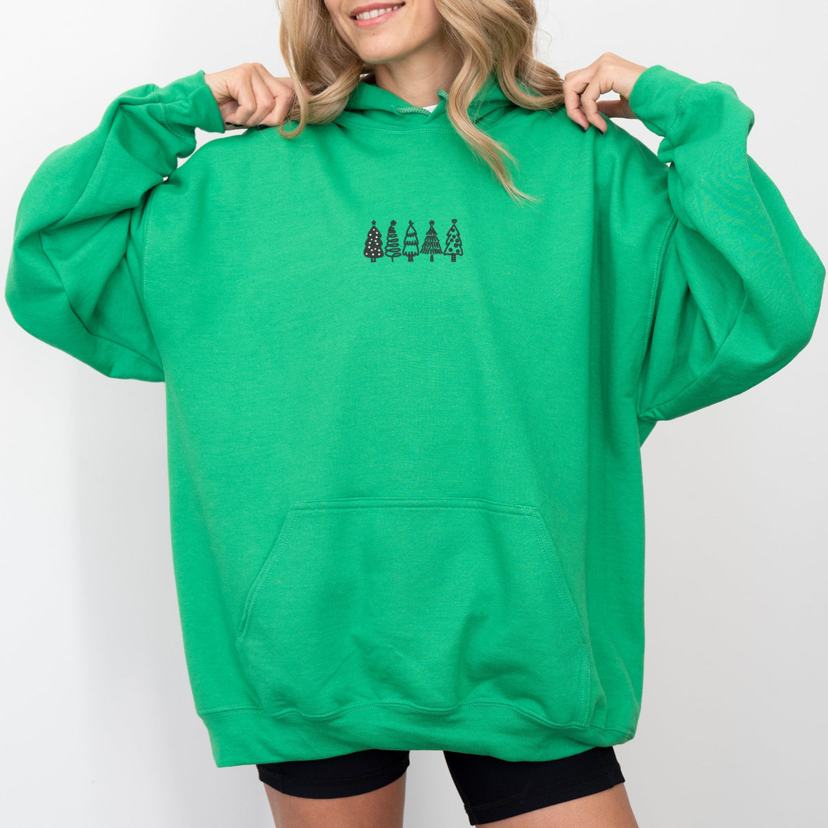 Embroidered Christmas Trees - Women's Graphic Hoodie