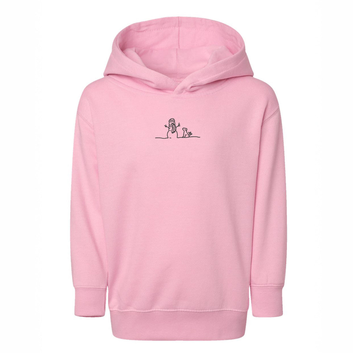 Embroidered Snowman Outline - Toddler Hoodie