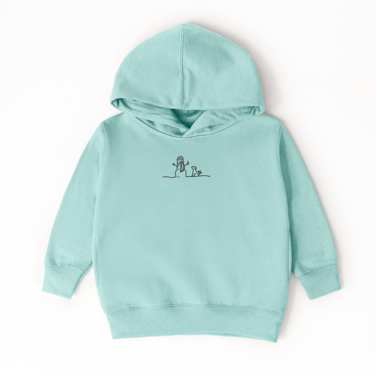Embroidered Snowman Outline - Toddler Hoodie