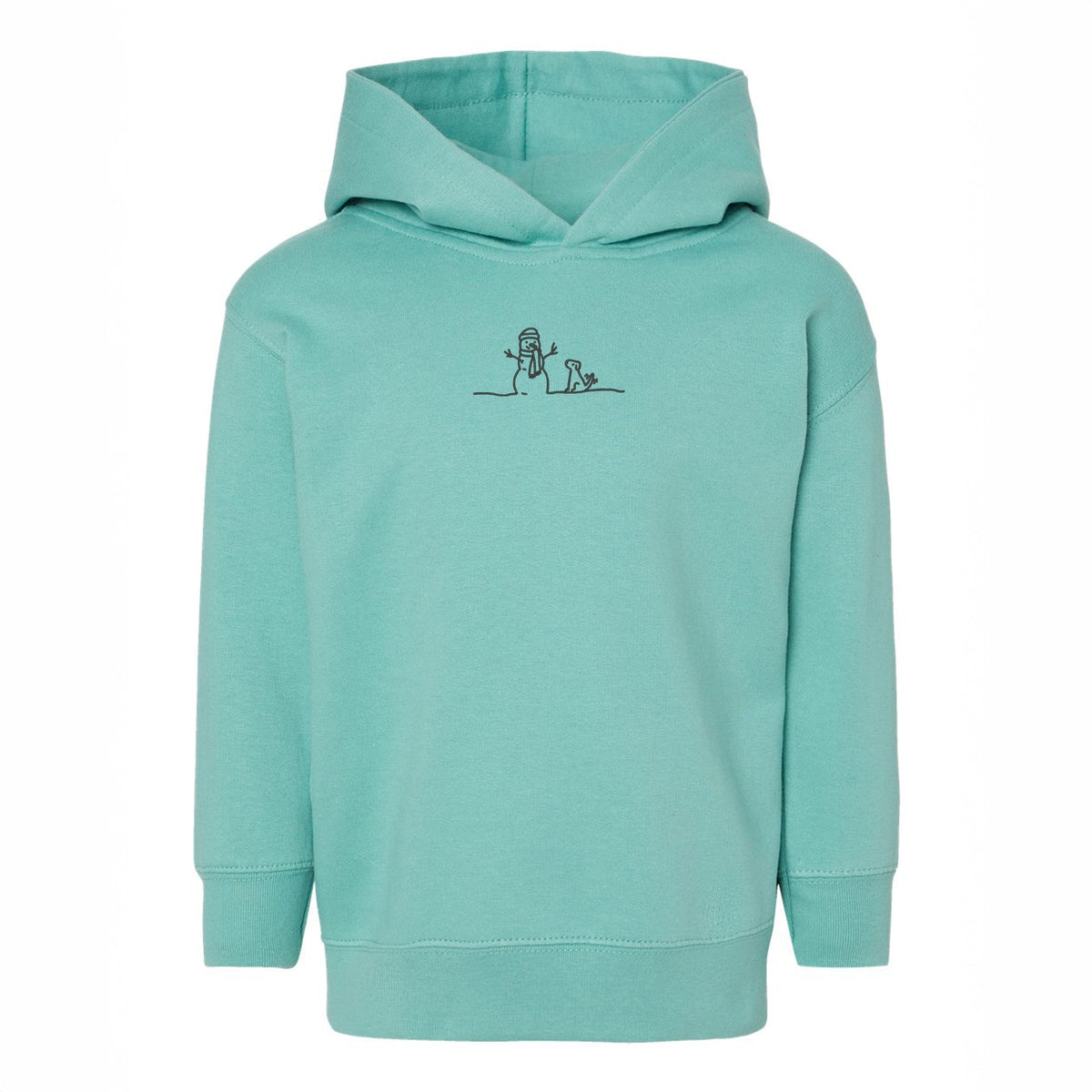 Embroidered Snowman Outline - Toddler Hoodie