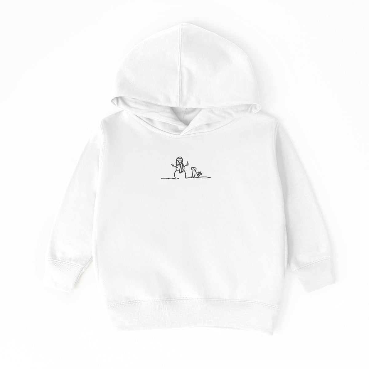 Embroidered Snowman Outline - Toddler Hoodie